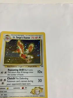 Pokemon TCG Lt. Surge's Fearow 7/132 Gym Heroes Unlimited MP w/Holo Swirl - Image 2
