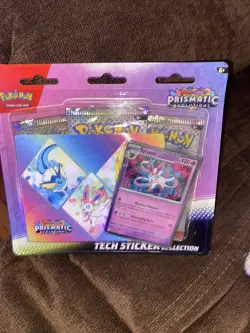Pokemon Prismatic Evolutions Tech Sticker Collection Sealed Sylveon - Image 1