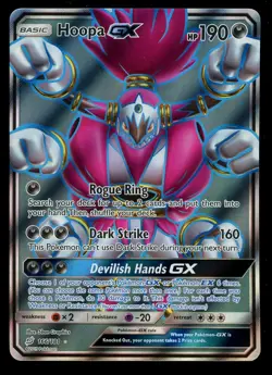 Pokemon Hoopa GX 166/181 Sun & Moon Team Up Full Art Ultra Rare Near Mint - Image 1