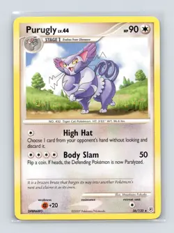 Pokemon TCG Purugly 36/130 Diamond and Pearl Normal LP - Image 1