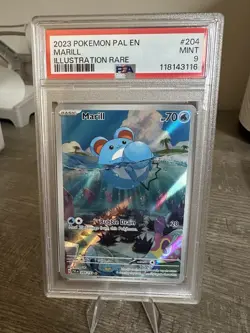 PSA 9 MINT Marill Illustration Rare Pokemon TCG Paldea Evolved 204/193 - Image 1