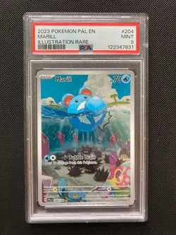 PSA 9 Marill 204/193 Paldea Evolved Illustration Rare Pokemon Mint - Image 1
