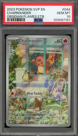 Pokemon Charmander Obsidian Flames ETB Promo SVP EN 044 PSA 10 Gem Mint - Image 1