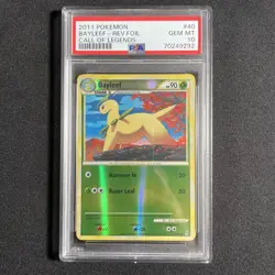 2011 Pokemon Bayleef 40/95 Call of Legends Reverse Foil PSA 10 - LOW POP - Image 1