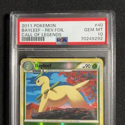 2011 Pokemon Bayleef 40/95 Call of Legends Reverse Foil PSA 10 - LOW POP - Image 3