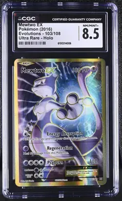 Mewtwo EX *CGC 8.5* Ultra Rare Full Art Holo *Evolutions* #103 *2016* Pokemon - Image 1