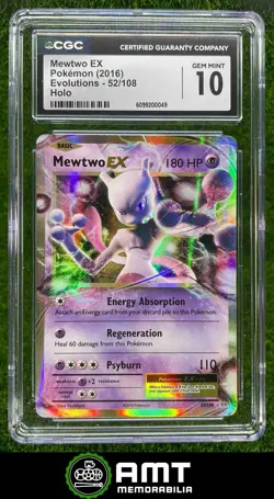 Mewtwo EX CGC 10 2016 Pokemon XY Evolutions Holo #52/108 0049 - Image 1