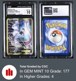CGC 10 GEM MINT 2016 POKEMON EVOLUTIONS MEWTWO EX #103/108 ULTRA RARE HOLO - Image 1