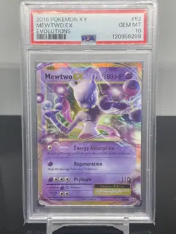 2016 POKEMON XY Evolutions Mewtwo EX 52/108 Holo PSA 10 Gem Mint - Image 1