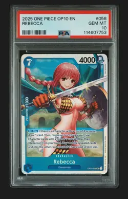 PSA 10 REBECCA OP10-058 (SR) SUPER RARE 2024 ONE PIECE ROYAL BLOOD (POP 5) - Image 1