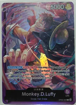 Monkey.D.Luffy OP05-060 - One Piece TCG English Card Game Near Mint Holo Leader - Image 1
