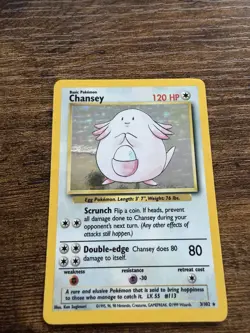1999 Chansey Base Set Holo Rare Unlimited Pokemon TCG Card 03/102 - Image 1