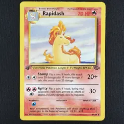 Pokemon TCG Rapidash Jungle 44/64 1st Edition Regular Uncommon WOTC Card - Image 1
