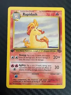 Pokemon TCG Rapidash 44/64 Jungle 1st Edition Uncommon LP - Image 1