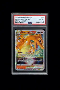 2023 Pokemon Sword & Shield Crown Zenith 019 Charizard VSTAR GEM MINT PSA 10 - Image 1