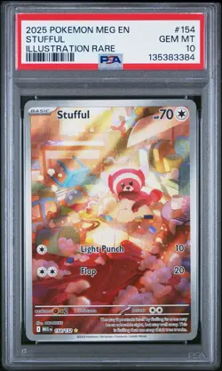 2025 POKEMON MEG EN-MEGA EVOLUTION ILLUSTRATION RARE #154 STUFFUL PSA 10 - Image 1