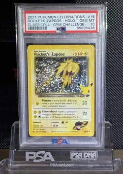 2021 Pokemon Celebrations Rockets Zapdos Holo #15 PSA 10 - Image 1