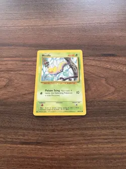 Pokemon TCG Weedle Card 69/102 Common Unlimited Base Set LP - Image 2