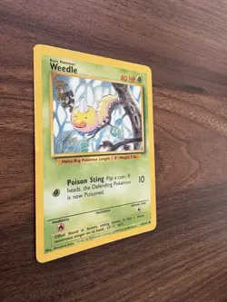 Pokemon TCG Weedle Card 69/102 Common Unlimited Base Set LP - Image 3