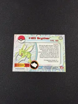 Scyther Topps Pokemon TV Animation Edition Series 3 #123 2000 - Image 2
