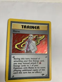 Pokemon TCG Blaine 17/132 Gym Challenge Unlimited Holo Rare LP W/Holo Swirl - Image 1