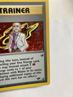Pokemon TCG Blaine 17/132 Gym Challenge Unlimited Holo Rare LP W/Holo Swirl - Image 2