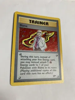 Pokemon TCG Blaine 17/132 Gym Challenge Unlimited Holo Rare LP W/Holo Swirl - Image 3