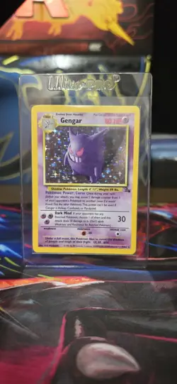 Pokemon TCG Gengar Fossil Unlimited Holo Rare Card 1999 5/62 LP Vintage WOTC - Image 1
