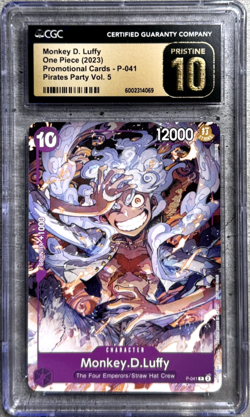 One Piece TCG Monkey D Luffy CGC 10, Promo Pirates Party Vol. 5 P-041 2023 (1) - Image 1