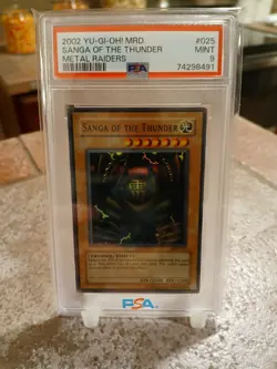 2002 Yugioh Sanga of the Thunder MRD-025 PSA 9 Unlimited Original Print Super - Image 1