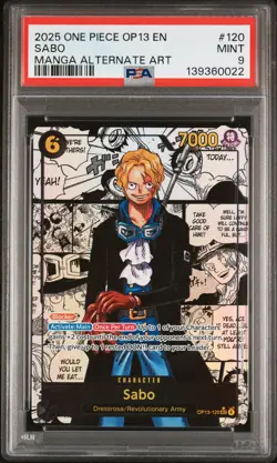 2025 ONE PIECE OP13-CARRYING ON HIS WILL MANGA ALTERNATE ART #120 SABO PSA 9 - Image 1
