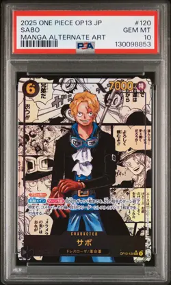 2025 ONE PIECE JPN OP13-CARRYING ON HIS WILL MANGA ALTERNATE ART SABO PSA 10 - Image 1