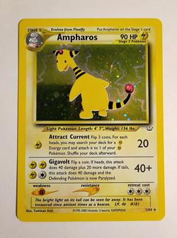 Ampharos 1/64 Holo Rare Pokemon Neo Revelation TCG Card LP - Image 1