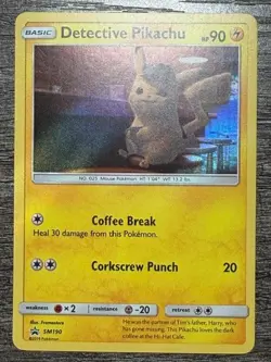 POKEMON CARD HOLO DETECTIVE PIKACHU SM190 PROMO 2019 LP - Image 1