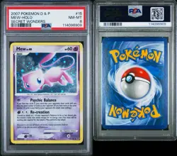 Mew TCG 15/132 D&P Secret Wonders Rare Holo Card PSA 8 2007 Holo Bleed - Image 3