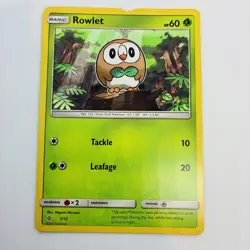 Pokemon Card TCG - Rowlet - McDonalds Promo 1/12 Holo Rare LP 2016 - Image 1