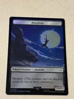 mtg foil token A Mysterious Creature // Assassin, 0008//0004, Assassin's Creed - Image 1