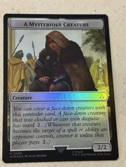 mtg foil token A Mysterious Creature // Assassin, 0008//0004, Assassin's Creed - Image 2