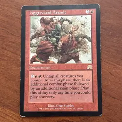 Aggravated Assault Onslaught 185/350 MTG Magic the Gathering Rare - Image 1