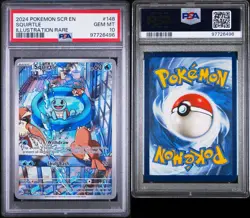Pokemon 2024 Squirtle 148/142 Sv07: Stellar Crown Illustration Rare Holo PSA 10 - Image 1
