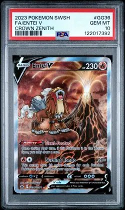 Entei V Crown Zenith Pokemon Sword And Shield Crown Zenith GG36/GG70 PSA 10 - Image 1