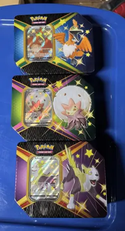Pokemon Shining Fates V Tins Set Of 3 Tins Boltund, Eldegoss, & Cramorant SEALED - Image 1