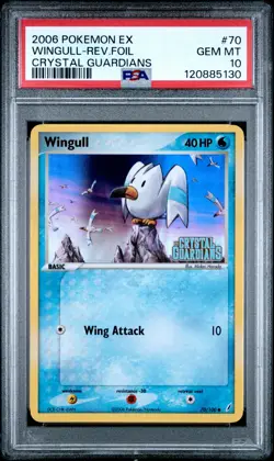 2006 POKEMON EX CRYSTAL GUARDIANS #70 WINGULL-REVERSE FOIL PSA 10 - Image 1