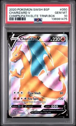 2019-2023 Pokemon SWSH Black Star Promos Charizard V #SWSH050 PSA 10 - Image 1