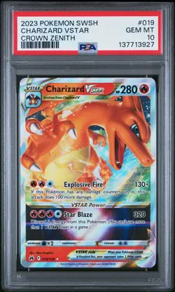 2023 Pokemon Sword And Shield Crown Zenith #019 Charizard Vstar PSA 10 - Image 1