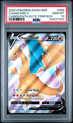 2020 POKEMON SWSH BLACK STAR PROMO #050 CHARIZARD V PSA 10 - Image 1