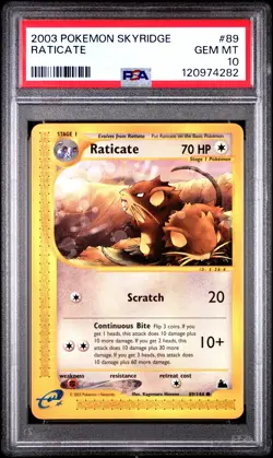2003 POKEMON SKYRIDGE #89 RATICATE PSA 10 - Image 1