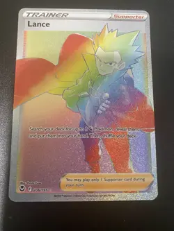 Pokemon Lance Full Art Secret Rare Trainer Holo 206/195 Swsh12 Silver Tempest - Image 1