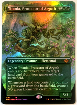 MTG Titania, Protector of Argoth *BORDERLESS FOIL* Modern Horizons 2 319 NM - Image 1