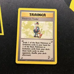 Pokemon Trader 106/130 NM/LP -Vintage Rare Pokemon Card- Base Set 2 (7q) - Image 1